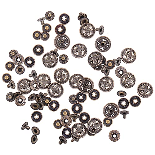 MILISTEN Schwarzes Akzentdekor Geldbörse Snap Verschluss Taste 20Pcs Zink- Legierung Druckknopf Retro Tasten Kit Snap Taste Ersatz für Kleidung Hosen Jeans Schaukel Diy- Druck Für von Milisten