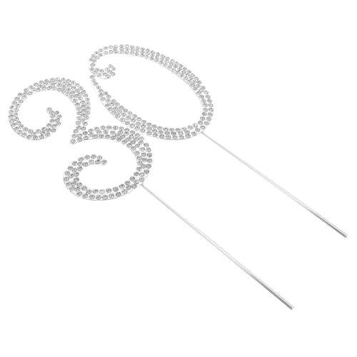 MILISTEN Silberner Geburtstag Kuchenstecker mit Funkelnden Strasssteinen Elegante Tortendekoration für Jubiläumsfeiern Stabile Cake Decorating Supplies für Party und Hochzeit von Milisten