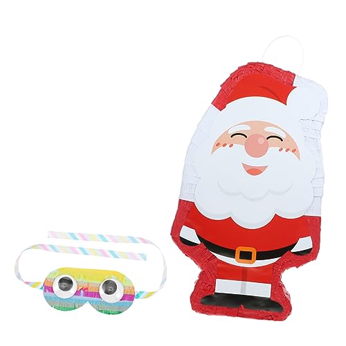 MILISTEN Weihnachtliche Santa Claus Pinata mit Augenmaske Lustiges Partyspiel Bunte Dekoration für Familienfeiern Gefüllt mit Süßigkeiten und Geschenkideen Teiliges Weihnachts Deko von Milisten