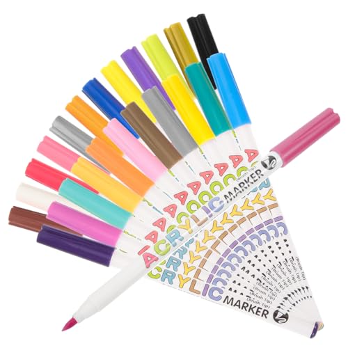 Milisten 1 Karton Acrylmarker Farben Feine Spitze Wasserfest Geruchlos Vielseitig für Scrapbooking Malen Zeichnen DIY Bastelbedarf Leichte Acrylfarbe Marker für Präzise Kunstprojekte von Milisten