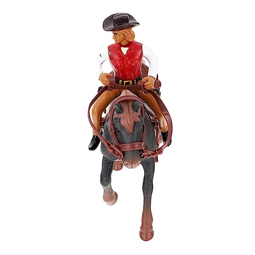 Milisten 1 Satz Dekoratives Modellset Pferdemodell für Schreibtisch Imitation Western Cowboy Reiter und Schwarzes Stilvolle Tischdekoration für Kinderzimmer und Kreative Bastelprojekte von Milisten