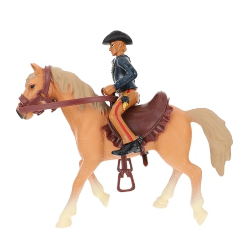 Milisten 1 Satz Dekoratives Pferdemodell aus Lebensechte Western Cowboy Figur für Schreibtisch und Robuste Tischdekoration für Rollenspiele Geschenkidee für Pferdeliebhaber von Milisten
