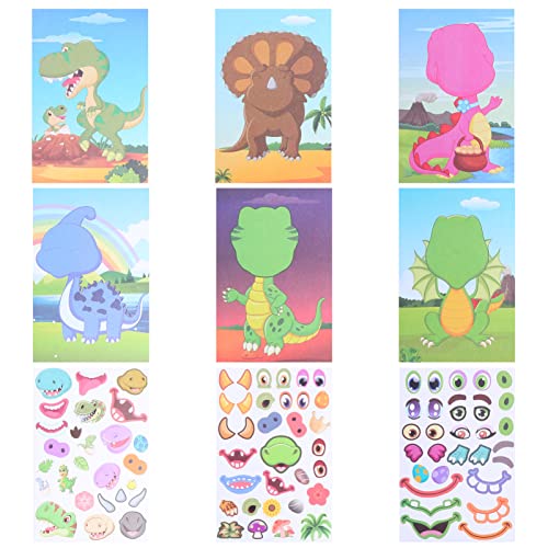 Milisten 1 Satz Dinosaurier Sticker Teile DIY Aufkleber zum Gestalten und Kombinieren Kreative Dinosaurier Gesichtsaufkleber für Belohnungen Kunstunterricht und Partys von Milisten