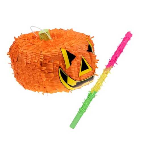 Milisten 1 Satz Kürbis Piñatas Form Füller Gruselige Pinata Fallen Etikett Gruseliger Kürbis Mit Drinnen Party Groß Thema Ereignis Halloween Neuheit Piñata Candy Pinata Papier Orange von Milisten