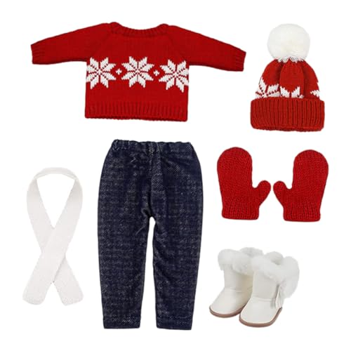 Milisten 1 Satz Mini -Puppen -Weihnachtsanzug Pullover Kleidung Weihnachten Zubehör Dekorationen Puppen-Weihnachtsoutfits Puppenkostüm Puppe Weihnachtsmütze Miniaturkostüm Baumwolle von Milisten