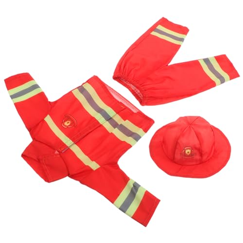 Milisten 1 Satz Rollenspiel Kleidung Feuerwehr Outfit mit Helm Hose Zubehör für Puppen Fantasievolles Verkleiden Spiel von Milisten
