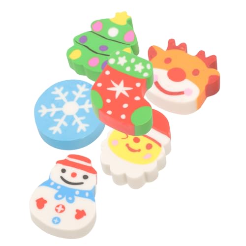 Milisten 1 Satz Teiliges Weihnachts Radiergummis Für Lustige Schulstationery Mit Cartoon Design Farben Für Weihnachtsfeiern 10 Stück von Milisten