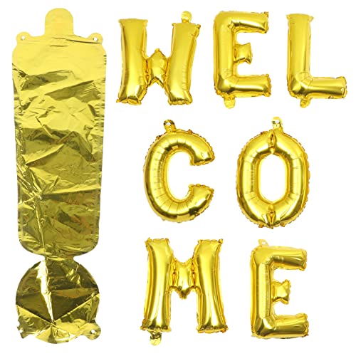 Milisten 1 Satz Willkommen Ballon Brief Party Fiesta luftballons dekoration Willkommens-Folienballons Aluminiumfolienballons dekorative Willkommensballons Golden Milisten 1 Satz Willkommen Ballon Brief Party Fiesta luftballons dekoration Willkommens-Folienballons Aluminiumfolienballons dekorative Willkommensballons Golden von Milisten