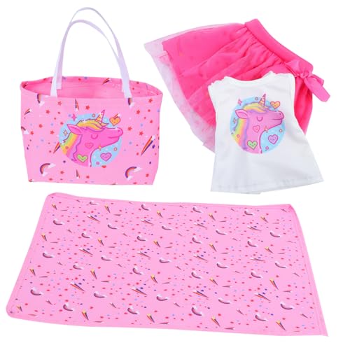 Milisten 1 Set Girl Doll Kleidung Und Accessoires Set Einschließlich Babypuppen-Outfits Im Freien Für Essmatte Und Tasche Für 18-Zoll-Baby-mädchen Puppen von Milisten