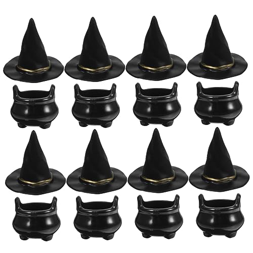 Milisten 10 Sätze Hexenhüte und Kessel Deko Realistische Miniatur Halloween Accessoires für DIY Basteln Puppenhaus Zubehör Schwarz für Partydeko und Geschenkfüllung Milisten 10 Sätze Hexenhüte und Kessel Deko Realistische Miniatur Halloween Accessoires für DIY Basteln Puppenhaus Zubehör Schwarz für Partydeko und Geschenkfüllung von Milisten