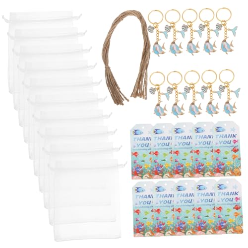 Milisten 10 Sätze Meerestier Schlüsselanhänger mit Muschel-charms und Tropischem Fischmotiv Maritimer Anhänger Party-goodie Bag Füller Stilvolle Taschen-deko für Strandliebhaber von Milisten
