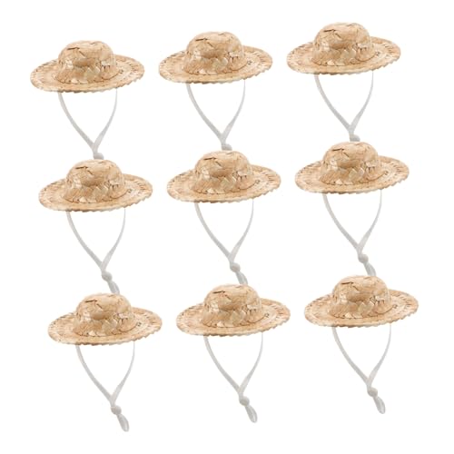 Milisten 10 Stück Babystack Hut DIY Puppenhaushüte DIY Bastelhüte Puppenhaus Sombrero Dekorationen Puppenhüte Ornamente Strohhüte Für Ornamente Puppendekorationen Hüte Mini von Milisten