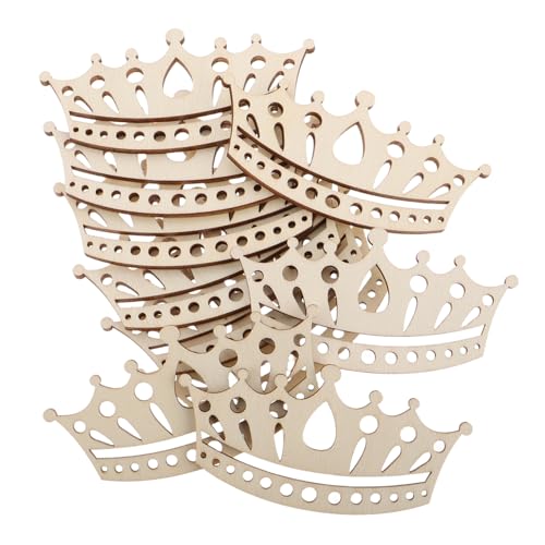 Milisten 10 Stück Handgefertigte Lernspielzeuge Unbehandeltes Holzspielzeug Bastelarbeiten Für Jungen Holzkrone DIY Bastelornamente Kinderhandwerk Haushaltshandwerk Holz Beige von Milisten