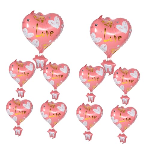 Milisten 10 Stück Heißluftballon Dekoration Valentinsdekorationen für Party Herzförmige Luftballons zum Valentinstag Luftballons für die Partydekoration Valentinsballons Aluminiumfolie Milisten 10 Stück Heißluftballon Dekoration Valentinsdekorationen für Party Herzförmige Luftballons zum Valentinstag Luftballons für die Partydekoration Valentinsballons Aluminiumfolie von Milisten