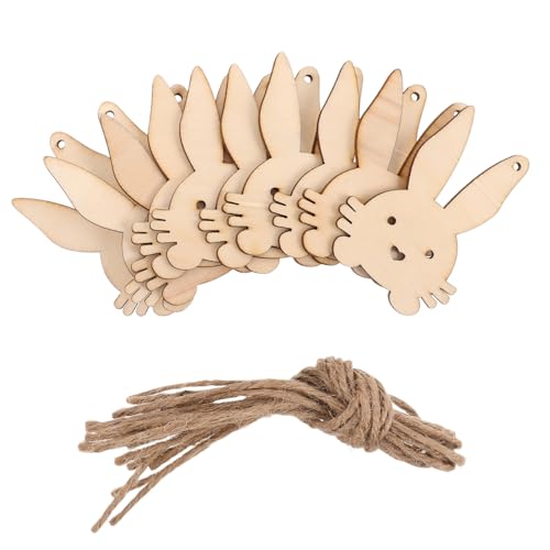 Milisten 10 Stück Osterhasen-Dekoration unfertiger Holzhase Häschenanhänger aus Holz zum Aufhängen Osterhasen-Tags Osterholzhängung Ornament Hase Holzscheibe Ostern Holzspäne Hanfseil Beige Milisten 10 Stück Osterhasen-Dekoration unfertiger Holzhase Häschenanhänger aus Holz zum Aufhängen Osterhasen-Tags Osterholzhängung Ornament Hase Holzscheibe Ostern Holzspäne Hanfseil Beige von Milisten
