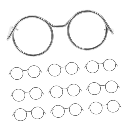 Milisten 10 Stück Puppenbrille Teilig Bruchsichere Brillen für Puppen Zubehör für Puppenhaus und Cosplay Sorgt für Stilvolle bei Partys und DIY Projekten von Milisten