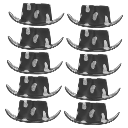 Milisten 10 Stück Puppenhaus Deko Hüte Cowboyhut Cowboy Miniatur Puppenhut Party Dekorationen Mini Westernhut Winziger Hut Miniatur Süßer Puppenhut Mini Cowgirlhut Kunststoff von Milisten