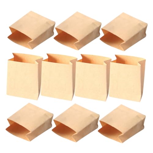 Milisten 10 Stück Puppenhaus-Küche Snacktüten aus Papier Plätzchentüten aus Papier Mini-Papiertüten Mini- Puppenhaus-Miniaturen Mini-Umschläge Mini-Sachen Kraftpapier Light von Milisten
