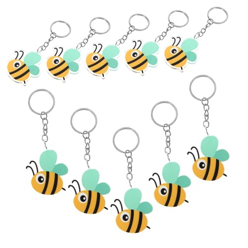 Milisten 10 Stück Süße Bienen Schlüsselanhänger Niedliche Cartoon Biene Schlüsselanhänger Partygeschenke und Taschen Dekoration Leicht und Praktisch für Erwachsene von Milisten