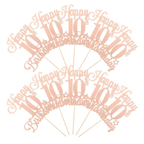 Milisten 10 Stück Teiliges Glitter Zahlen Cake Topper für Geburtstag Kuchen Dekoration Mädchen Party Jubiläum Einfache Anwendung Besondere Meilenstein Festlichkeit von Milisten