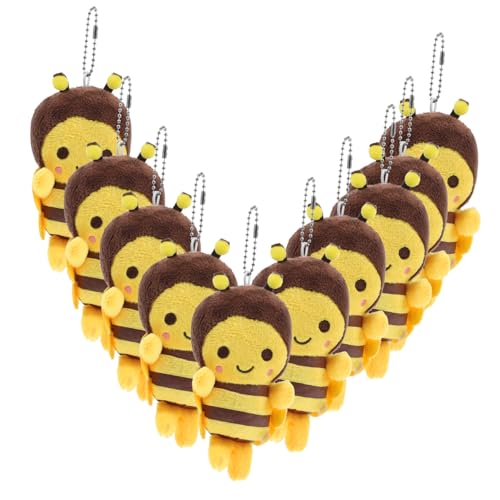 Milisten 10 Stück Teiliges Plüsch Bienen anhänger Weiche Leichte Schlüsselanhänger und Rucksack Dekoration Pp Baumwolle Langlebig Niedlich für Kinderzimmer und Geschenk von Milisten