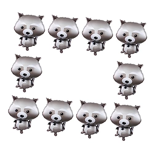 Milisten 10 Stück tierischer Ballon Waschbär-Geburtstagsparty-Zubehör Dekoration Waschbär-Partyballons Pfote Waschbär Folienballon Tierischer Aluminiumfolienballon Grey von Milisten