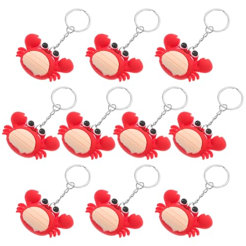 Milisten 10 Stücke Schlüssel Kette Cartoon Schlüsselanhänger Groß Hummer Party Liefert Hummer Keychain Rot Metall von Milisten