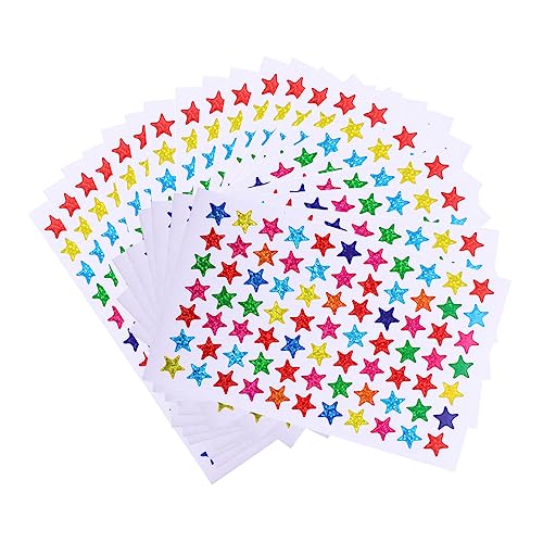 Milisten 100 Blatt Belohnungssticker Holographische Fünfeckige Sternaufkleber für Tagebuch Scrapbooking Party Dekoration Lob Sticker für Schule und Aktivitäten von Milisten