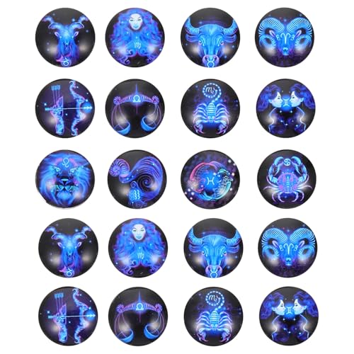 Milisten 100 StüCk Glas-Cabochons Sternzeichen, 16 mm, Runde Glassteine FüR Diy Schmuckherstellung, AnhäNger, SchlüSselanhäNger, Bunte Muster, Perfekt FüR Milisten 100 StüCk Glas-Cabochons Sternzeichen, 16 mm, Runde Glassteine FüR Diy Schmuckherstellung, AnhäNger, SchlüSselanhäNger, Bunte Muster, Perfekt FüR von Milisten