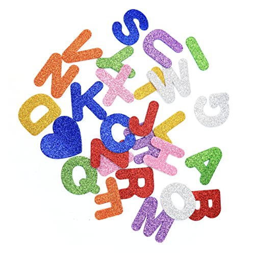 Milisten 100 Stück Eva Glitzer Buchstaben Aufkleber Kreative Dekorative Sticker für Lehrmaterialien für Frühkindliche Bildung für Kindergarten und Bastelprojekte von Milisten