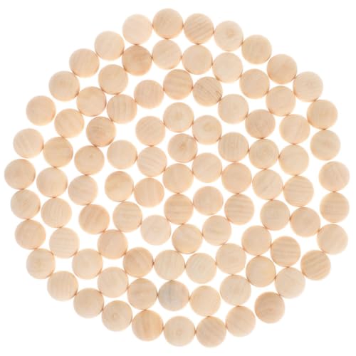 Milisten 100 Stück Halbkugelförmige Holzperlen DIY halb runde Perlen unvollendete kleine Perlen DIY Perlenkugeln runde perlen selber machen Splitte Holzperlen halbrunde Kugeln Beige von Milisten