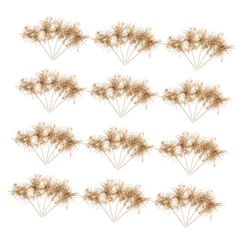 Milisten 100 Stück Kuchen Plugin Mini Cupcake Topper Gebäck Topper Getränkerührer Kuchendekorationszubehör Bambusstab Golden von Milisten