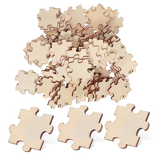 Milisten 100Stücke Leere Holzpuzzleteile Pack DIY Puzzlestücke zum Große Holzrohlinge für Kreative Bastelprojekte für Kunsthandwerk von Milisten