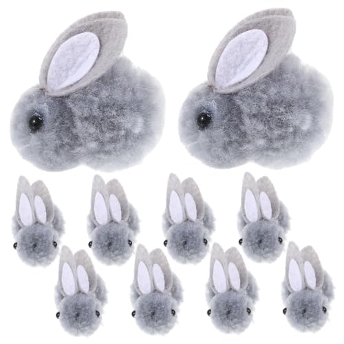 Milisten 10Stücke Mini Plüsch Kaninchen Puppen für DIY Kopfschmuck mit Zufälliger Ohrenfarbe Zubehör für Kleidung und Taschen Ostern Dekoration und von Milisten