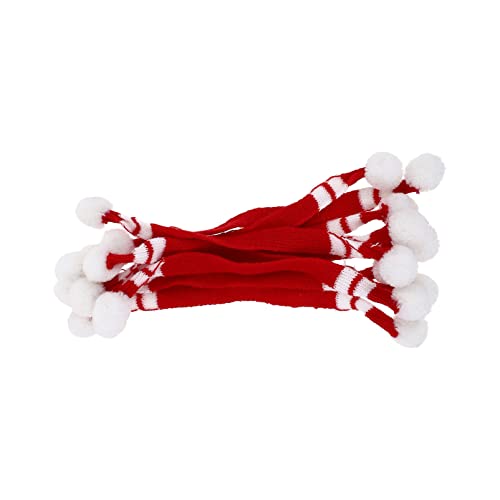 Milisten 10Stücke Mini Puppenschals Wollschals Rot und Grün für Puppen Dekoration für Weihnachtsfeiern und Geschenkideen von Milisten