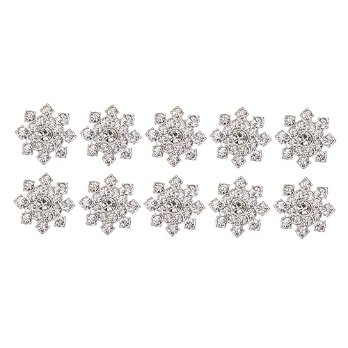 Milisten 10Stücke Strassblumen Dekorationen DIY Legierungsverzierungen für Ohrringe Broschen Silber für Hochzeiten und Partys Hochwertiges und Langlebiges Material von Milisten