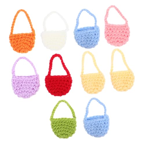 Milisten 10stücke Miniature Dollhouse Crochet Bags Dekoration Handgefertigte Stricktaschen Für Bjd Für Kreative Projekte von Milisten