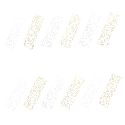 Milisten 12 Blatt Scrapbooking Sticker mit Gold Silberfarbenen Schmetterlings Herzmotiven Selbstklebend Kreative Dekoration für Tagebücher Fotoalben DIY Bastelprojekte Vielseitig von Milisten