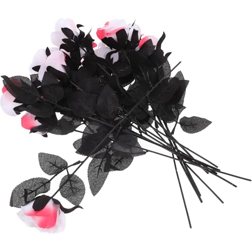 Milisten 12 Stück Künstliche Rosen mit Augapfel für Halloween Deko Realistische Simulation Blumen für Partys Hochzeiten und Kreative Bastelideen von Milisten