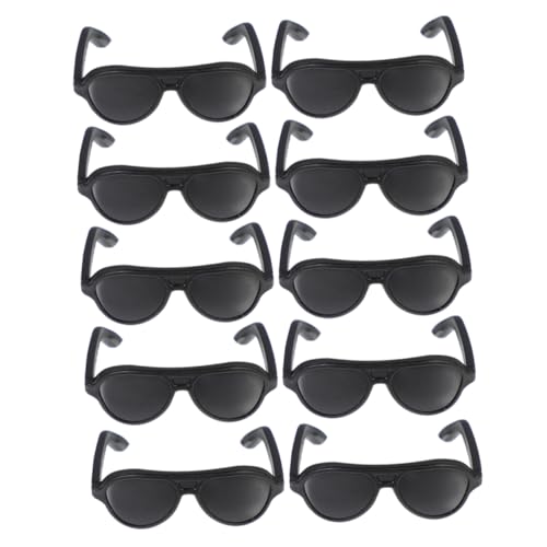 Milisten 12 Stück Mini Sonnenbrillen Puppenbrillen Puppenbrillen Mädchen Puppenzubehör Zum Basteln Sonnenbrillen Puppen Babypuppe Mit Zubehör Mini Brille Puppe Pp Schwarz von Milisten