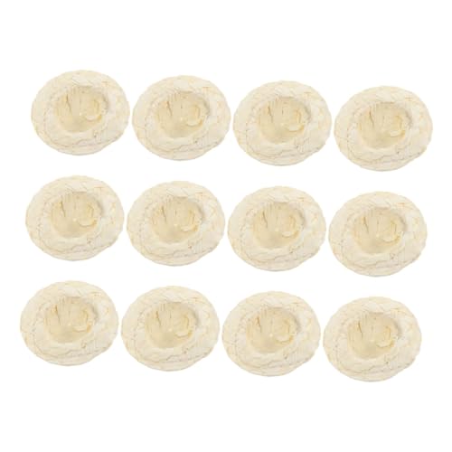Milisten 12 Stück Mini-Strohhut Miniatur Winzige Hüte Kleiner Hut Puppenhausdekor Mini-puppenhüte Mini-hüte Foto -Prop -zubehör Minihüte Zum Basteln Puppenmütze Selber Machen Gewebte Mützen von Milisten