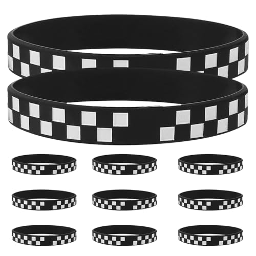 Milisten 12 Stück Silikon Armbänder im Karomuster für Themen für Partys Fanartikel Leichte und Bequeme Sportarmbänder für und Mitgebsel Milisten 12 Stück Silikon Armbänder im Karomuster für Themen für Partys Fanartikel Leichte und Bequeme Sportarmbänder für und Mitgebsel von Milisten