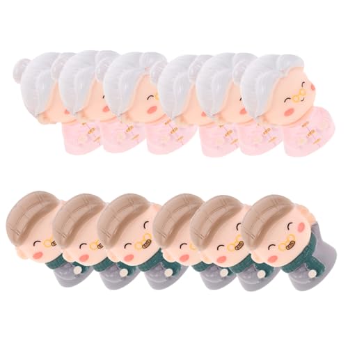 Milisten 12 Stück Teiliges Elderly Couple Figurines aus Harz Vielseitige DIY Jubiläumsdekoration Romantische Geburtstags Hochzeitsfeier Tischdeko Kompakte Elegante Erinnerungsgeschenke von Milisten