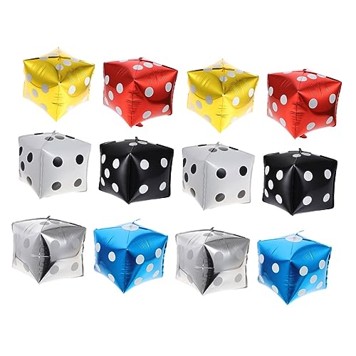 Milisten 12 Stück Würfelfolienballons Luftballons für Spieleabende Partydekoration Aluminiumfolie Geburtstagsfeier Zubehör Milisten 12 Stück Würfelfolienballons Luftballons für Spieleabende Partydekoration Aluminiumfolie Geburtstagsfeier Zubehör von Milisten
