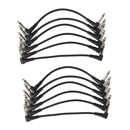 Milisten 12Stücke Bass Audiokabel für Musikinstrumente Robustes Optimale Klangübertragung für Effektpedale Langlebig und Tragbar Zubehör für Musiker von Milisten
