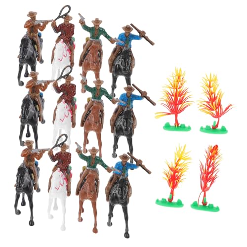 Milisten 12Stücke Teiliges Cowboy Actionfigur Realistische Western Figuren Für Rollenspiele Puppenhäuser Und Tischdekoration Hochwertige Pferdskulpturen Für Lebendige von Milisten