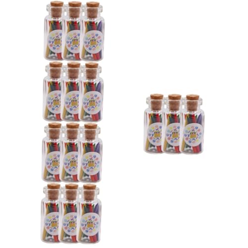 Milisten 15 Sätze Miniaturisierte Wachsmalstifte in Flasche Modellaccessoires für Puppenhäuser Kreative Dekoration und Szenen für DIY Projekte und Modellbau von Milisten