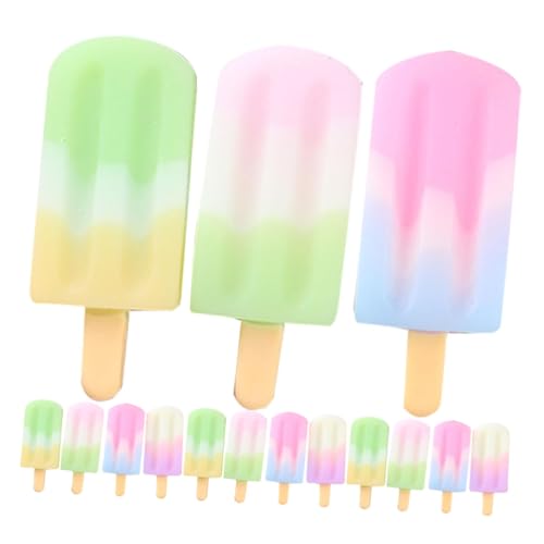 Milisten 15Stücke Teiliges Eiscreme Farbenfrohe Kunstharz Lutscher Anhänger für DIY Projekte und Kreative Bastelarbeiten Simulationsdessert für Hausdekoration von Milisten