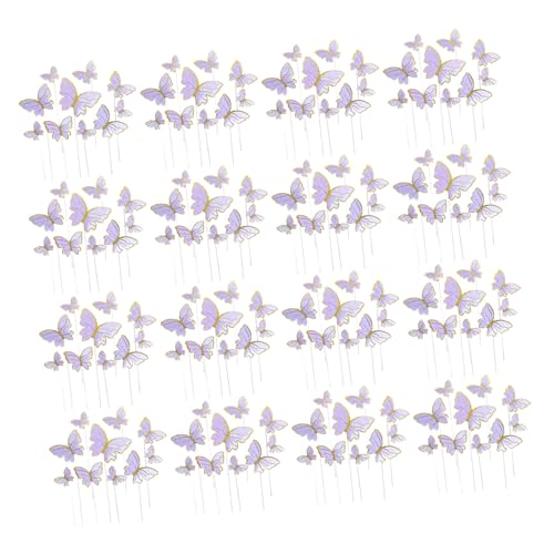 Milisten 160 Stück Teiliges Schmetterling Kuchen Dekor mit Gold-violetten Streifen Vielseitige Tortendeko für Geburtstag Hochzeit Babyparty Einfache Befestigung Passend für Verschiedene Milisten 160 Stück Teiliges Schmetterling Kuchen Dekor mit Gold-violetten Streifen Vielseitige Tortendeko für Geburtstag Hochzeit Babyparty Einfache Befestigung Passend für Verschiedene von Milisten