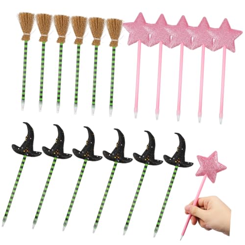 Milisten 18 . Teiliges Kawaii Kugelschreiber mit Hexenhut Besen Sternmotiv Bunte Party Stifte für Halloween Valentinstag Kindergeburtstag Leichte Schreibutensilien für Schul und Milisten 18 . Teiliges Kawaii Kugelschreiber mit Hexenhut Besen Sternmotiv Bunte Party Stifte für Halloween Valentinstag Kindergeburtstag Leichte Schreibutensilien für Schul und von Milisten